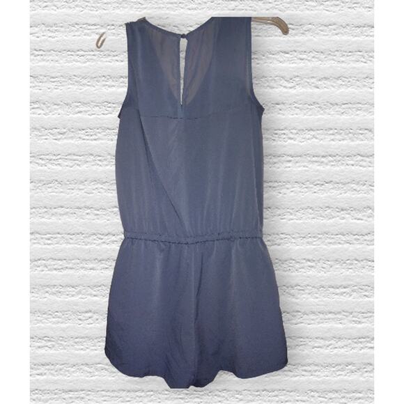 Banana Republic Silky Gray Romper Size 4 sheer accents - Picture 3 of 5